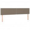 Cabeceira cama luzes LED tecido 180x5x78/88cm cinza-acastanhado 4