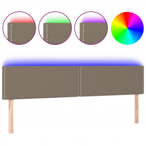 Cabecero con LED de tela gris taupe 200x5x78/88 cm H