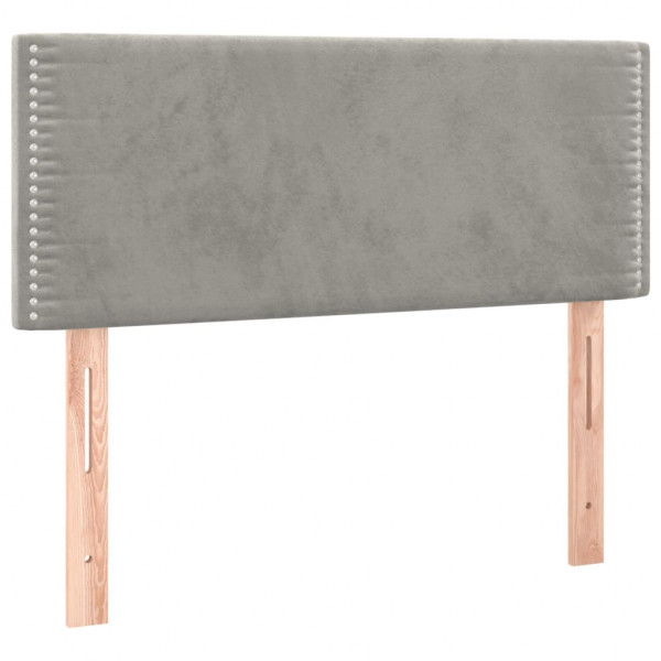 Cabecero con LED de terciopelo gris claro 80x5x78/88 cm M 4