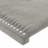 Cabeceira de cama c/ luzes LED veludo 80x5x78/88 cm cinza-claro 5
