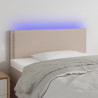 Cabeceira cama c/ LED couro artificial 80x5x78/88 cm cappuccino 1