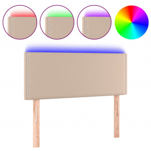 Cabecero con LED cuero sintético color capuchino 80x5x78/88 cm H