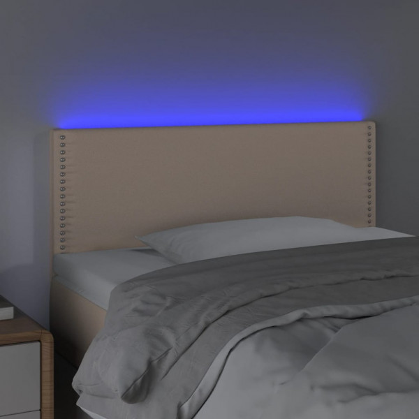 Cabeceira cama c/ LED couro artificial 80x5x78/88 cm cappuccino M 3