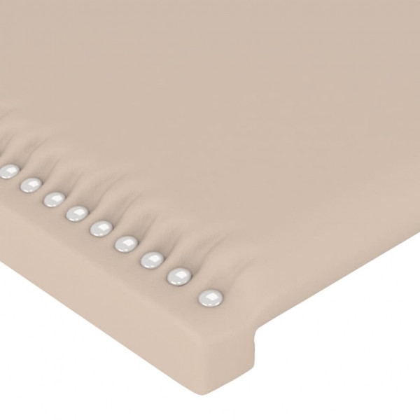 Cabeceira cama c/ LED couro artificial 80x5x78/88 cm cappuccino M 5