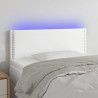 Cabecero con LED cuero sintético blanco 100x5x78/88 cm 1