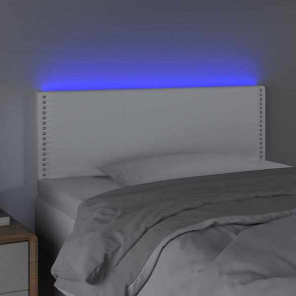Cabecero con LED cuero sintético blanco 100x5x78/88 cm M 3