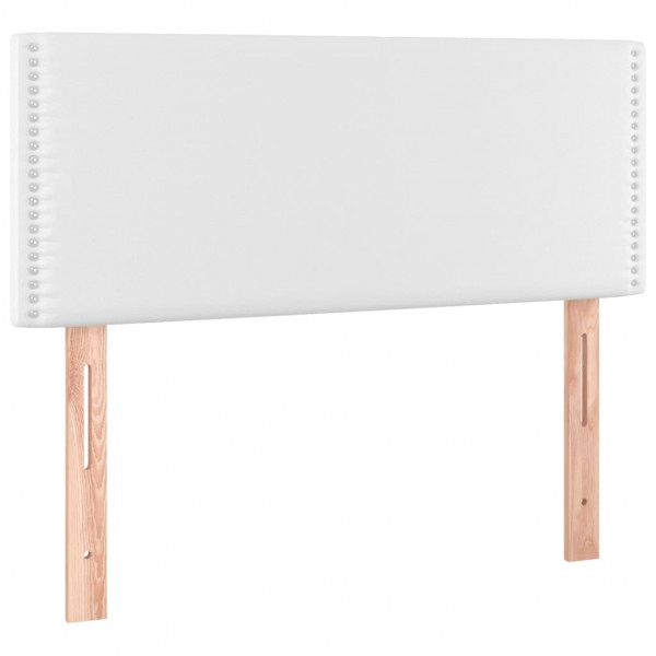 Cabecero con LED cuero sintético blanco 100x5x78/88 cm M 4