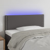 Cabeceira cama c/ LED 100x5x78/88cm couro artificial cinzento 1