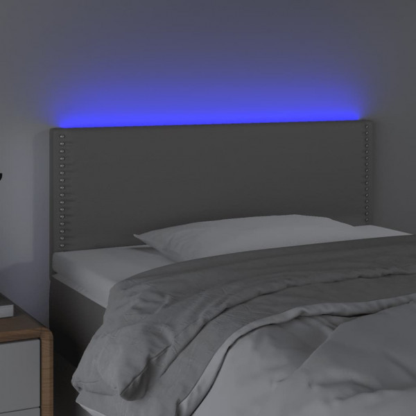 Cabecero con LED cuero sintético gris 100x5x78/88 cm M 3