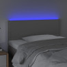 Cabeceira cama c/ LED 100x5x78/88cm couro artificial cinzento 3