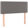 Cabecero con LED cuero sintético gris 100x5x78/88 cm 4