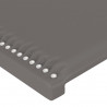 Cabecero con LED cuero sintético gris 100x5x78/88 cm 5