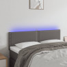 Cabecero con LED cuero sintético negro 144x5x78/88 cm 1