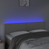 Cabeceira cama c/ LED 144x5x78/88cm couro artificial cinzento 3