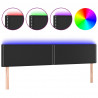 Cabecero con LED cuero sintético negro 180x5x78/88 cm 2