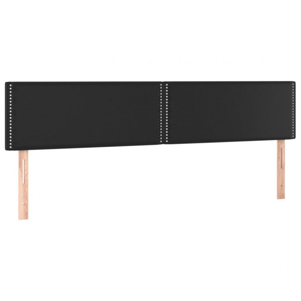 Cabeceira de cama c/ LED couro artificial 180x5x78/88 cm preto M 4