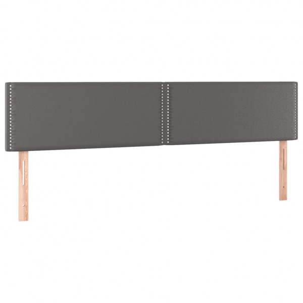 Cabeceira cama c/ LED 200x5x78/88cm couro artificial cinzento M 4