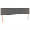 Cabecero con LED cuero sintético gris 200x5x78/88 cm 4