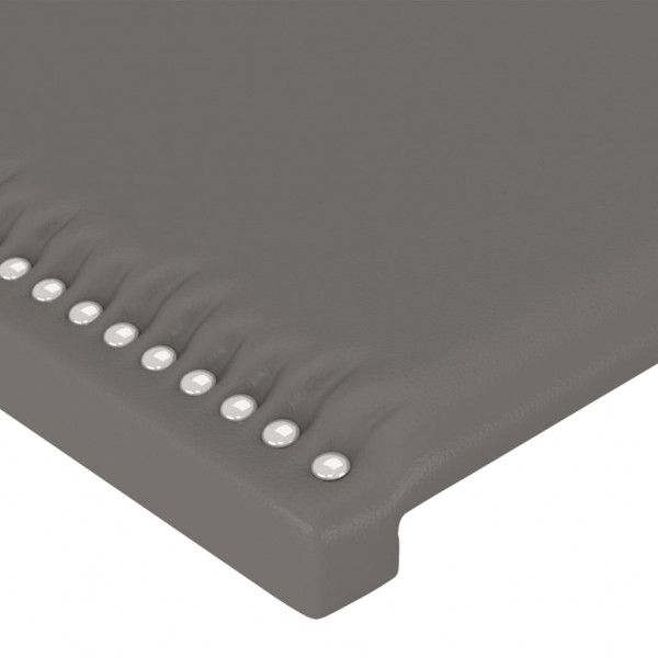 Cabecero con LED cuero sintético gris 200x5x78/88 cm M 5