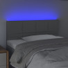 Cabeceira de cama c/luzes LED tecido 100x5x78/88 cm cinza-claro 3