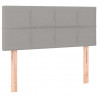 Cabeceira de cama c/luzes LED tecido 100x5x78/88 cm cinza-claro 4