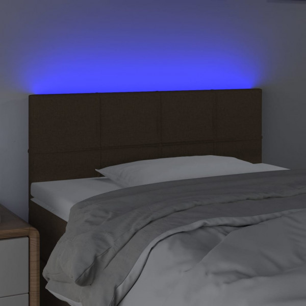 Cabecero con LED de tela marrón oscuro 100x5x78/88 cm M 3
