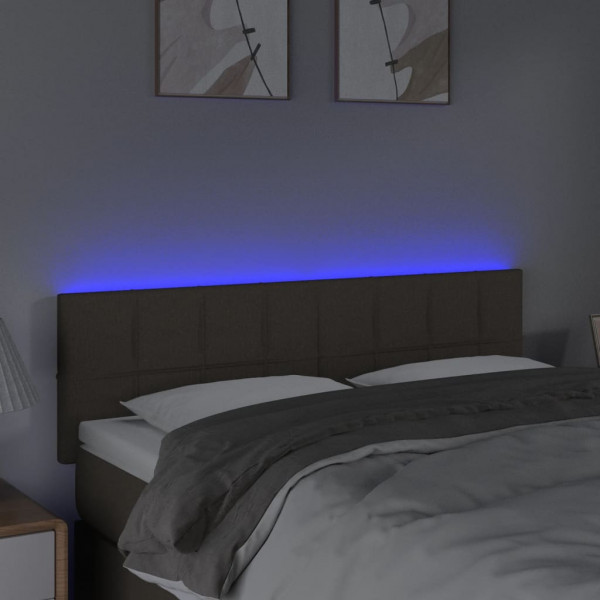 Cabecero con LED de tela gris taupe 144x5x78/88 cm M 3