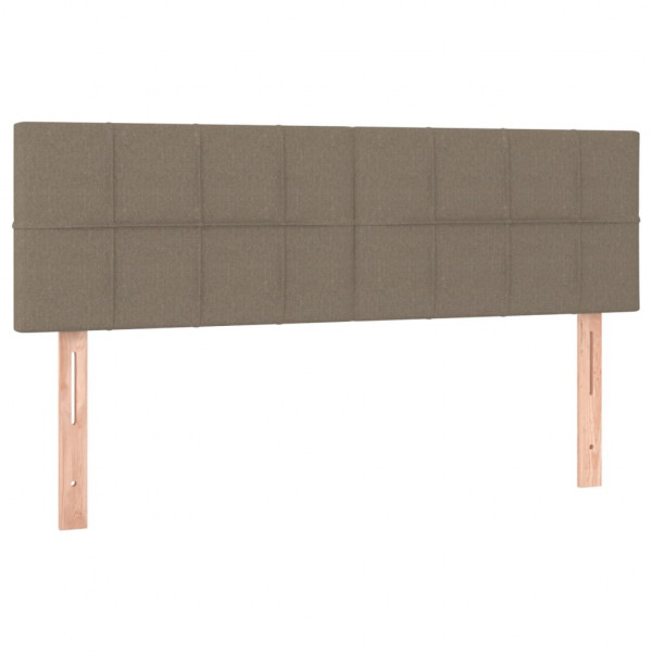 Cabeceira cama luzes LED tecido 144x5x78/88cm cinza-acastanhado M 4