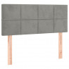 Cabeceira de cama c/ luzes LED veludo 80x5x78/88 cm cinza-claro 4