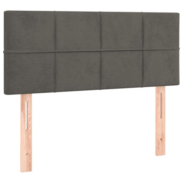 Cabeceira de cama c/ luzes LED veludo 80x5x78/88cm cinza-escuro M 4