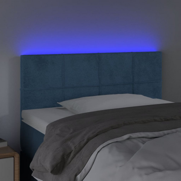 Cabecero con LED de terciopelo azul oscuro 80x5x78/88 cm M 3