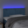 Cabeceira de cama c/ luzes LED veludo 80x5x78/88 cm azul-escuro 3