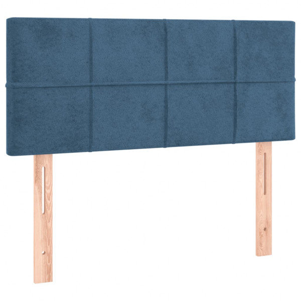 Cabeceira de cama c/ luzes LED veludo 80x5x78/88 cm azul-escuro M 4