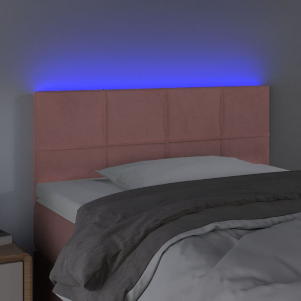 Cabecero con LED de terciopelo rosa 80x5x78/88 cm M 3