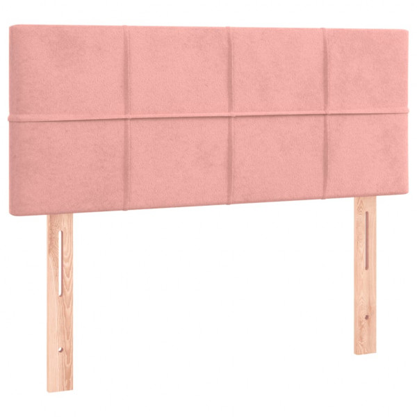 Cabeceira de cama c/ luzes LED veludo 80x5x78/88 cm rosa M 4