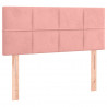 Cabeceira de cama c/ luzes LED veludo 80x5x78/88 cm rosa 4