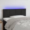 Cabeceira de cama c/ luzes LED veludo 90x5x78/88 cm preto 1