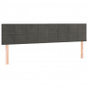 Cabecero con LED de terciopelo gris oscuro 160x5x78/88 cm 4