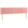 Cabecero con LED de terciopelo rosa 160x5x78/88 cm 4