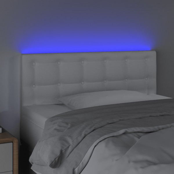 Cabecero con LED cuero sintético blanco 80x5x78/88 cm M 3
