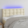 Cabecero con LED cuero sintético color crema 90x5x78/88 cm 1