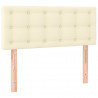 Cabecero con LED cuero sintético color crema 90x5x78/88 cm 4