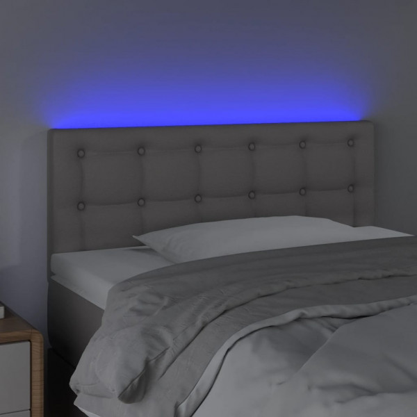 Cabeceira de cama c/ LED 90x5x78/88cm couro artificial cinzento M 3