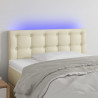 Cabecero con LED cuero sintético color crema 100x5x78/88 cm 1