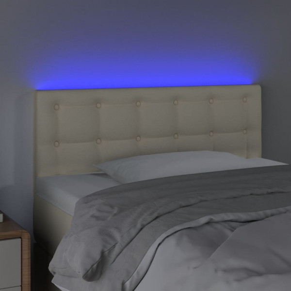 Cabecero con LED cuero sintético color crema 100x5x78/88 cm M 3