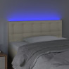 Cabecero con LED cuero sintético color crema 100x5x78/88 cm 3