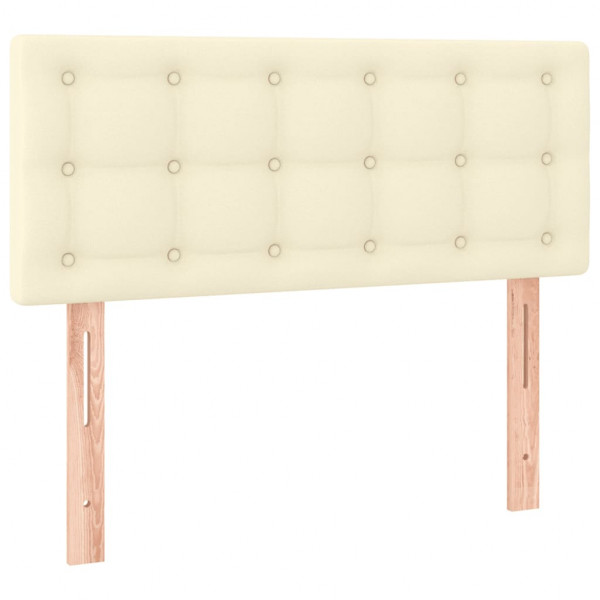 Cabecero con LED cuero sintético color crema 100x5x78/88 cm M 4