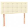 Cabecero con LED cuero sintético color crema 100x5x78/88 cm 4