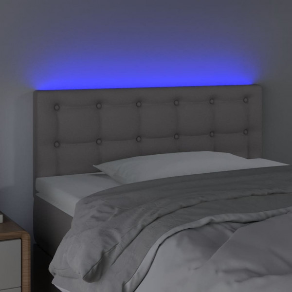Cabecero con LED cuero sintético gris 100x5x78/88 cm M 3