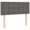 Cabecero con LED cuero sintético gris 100x5x78/88 cm 4